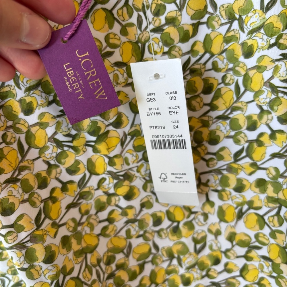 J crew womens Plunge‎ one-piece swimsuit in Liberty Eliza's Yellow size 24 NWT - Picture 7 of 12